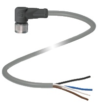 Pepperl+Fuchs M12 Cordset; Female Right Angle; 4-Pin; 4-Wire; 2m PVC Cable